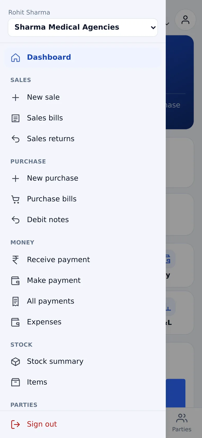 Side menu