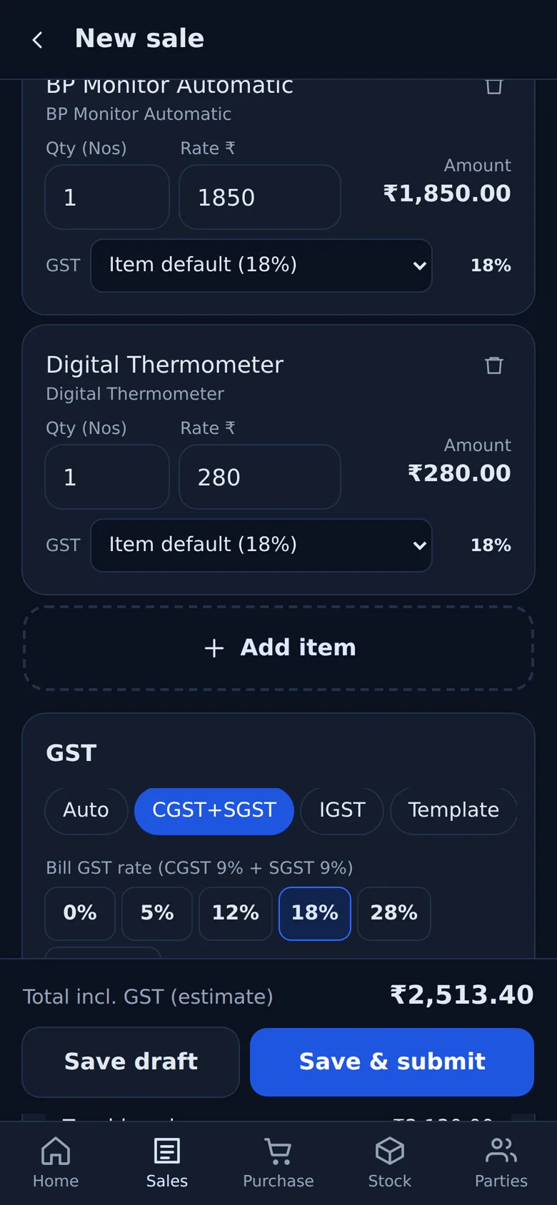 New sale in dark mode